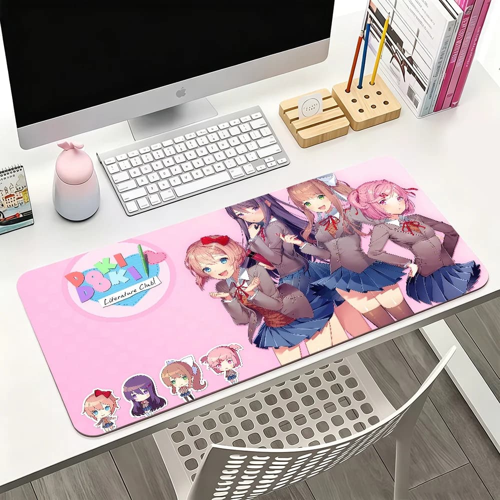Tappetino per mouse Game DDLC con ragazza carina, per ufficio, giochi e tastiere, antiscivolo, grande, impermeabile