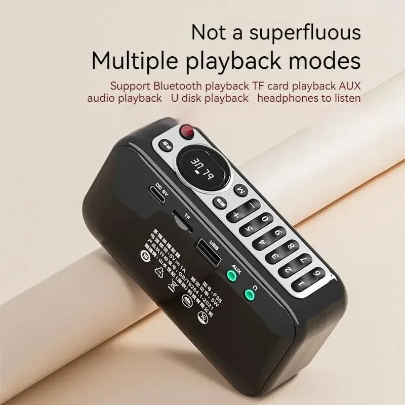SANSUI F35 FM Radio Multi-function Wireless Bluetooth Speaker Outdoor Portable Mini Soundbox HiFi Sound Quality with TF Card USB