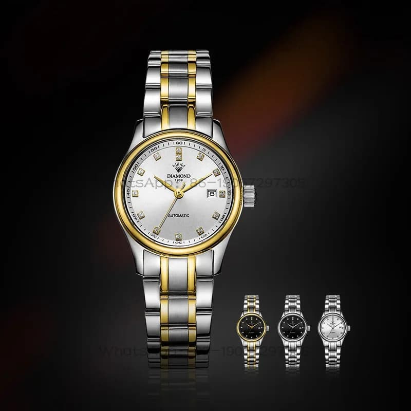 Time Island Watch Store Shanghai Diamond Women’s Automatic Watch, Diamond Luxury Skeleton Mechanical Wristwatch