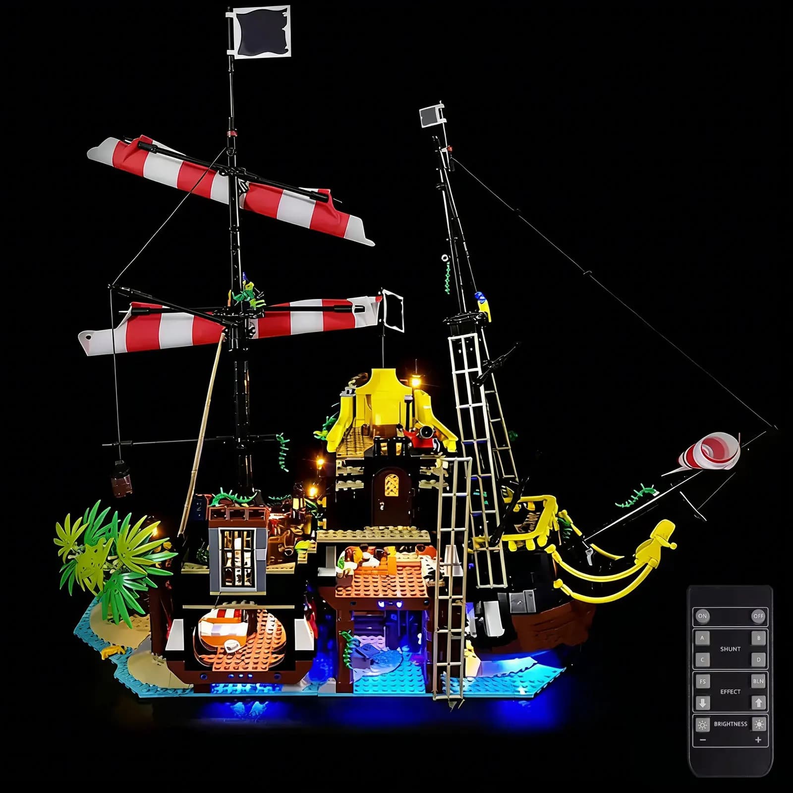 Kit di illuminazione a LED LYBMTWF compatibile con i blocchi di costruzione della nave pirata Lego 21322 (NON include i mattoncini del modello)