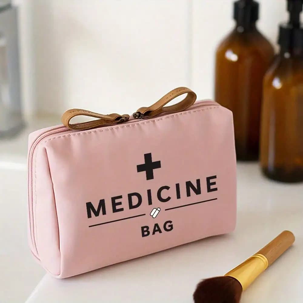Mini Portable Handheld First Aid Pouch Empty Medicine Bag for Home Car Outdoor Camping Travel Family Medical Drug Pill Storage