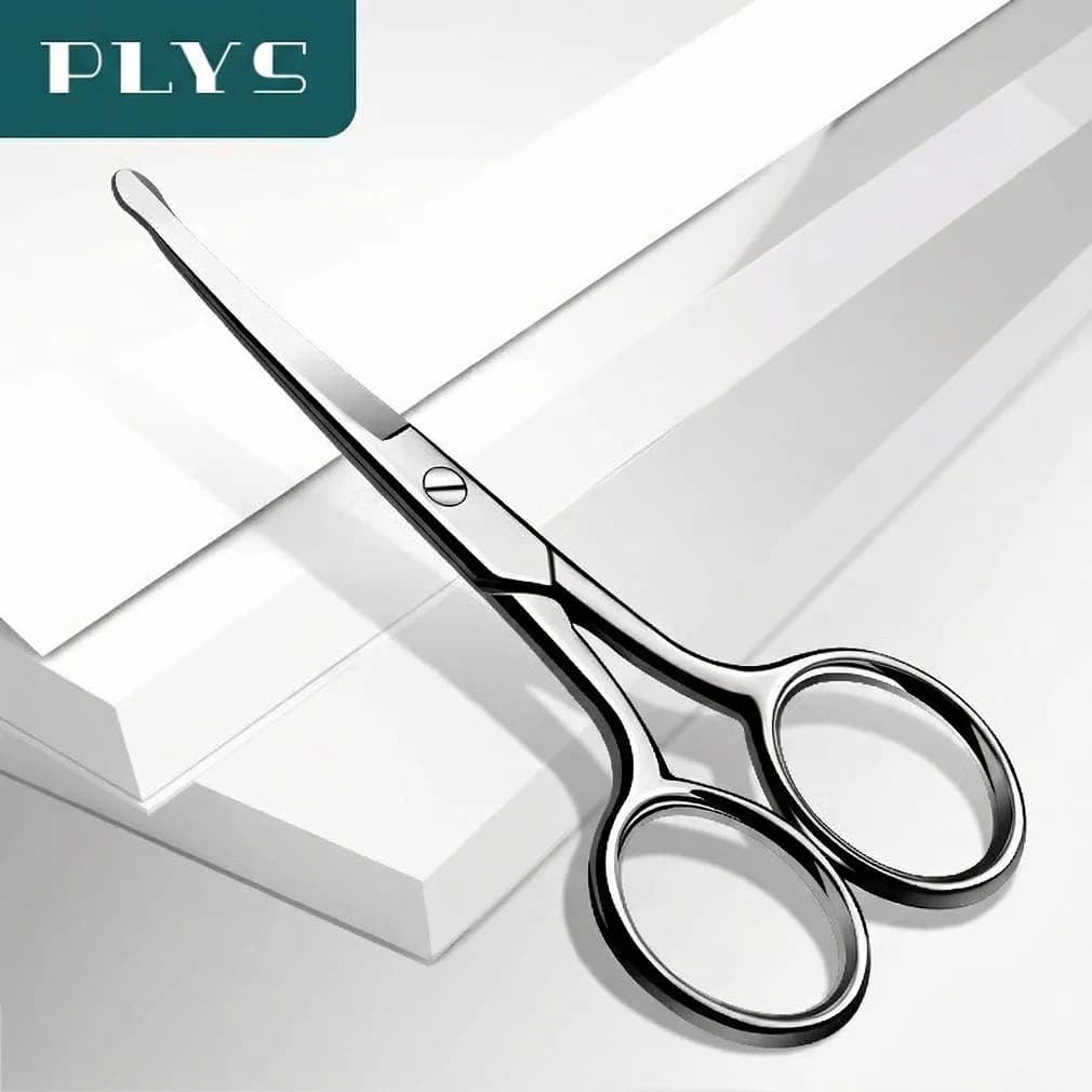 Nose hair scissors with round tip in German style, manual haircuts for men, for nose and beard care C2612