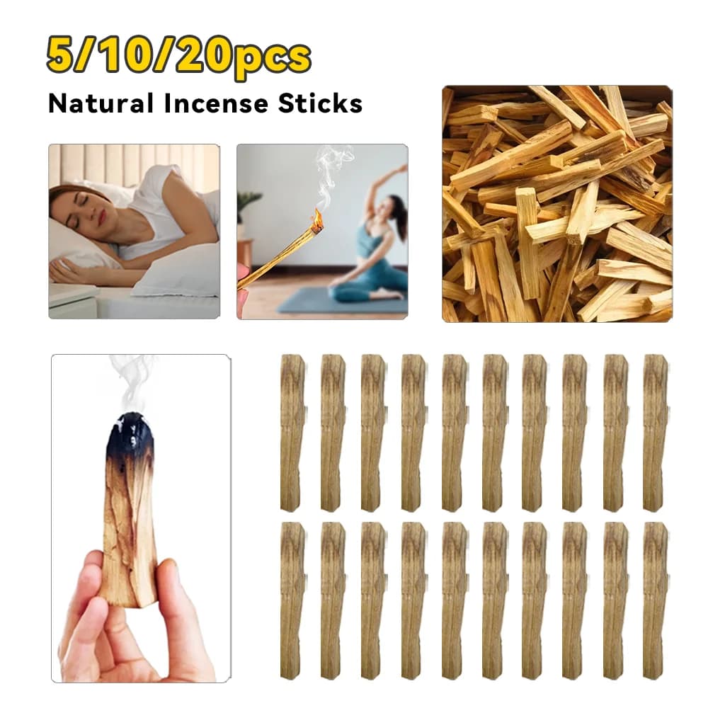 Bastoncini Palo Santo Diffusore di aromi in legno Bastone purificante Guarigione Sollievo dallo stress Bastoncini di aromi profumati Strisce di legno grezzo naturale