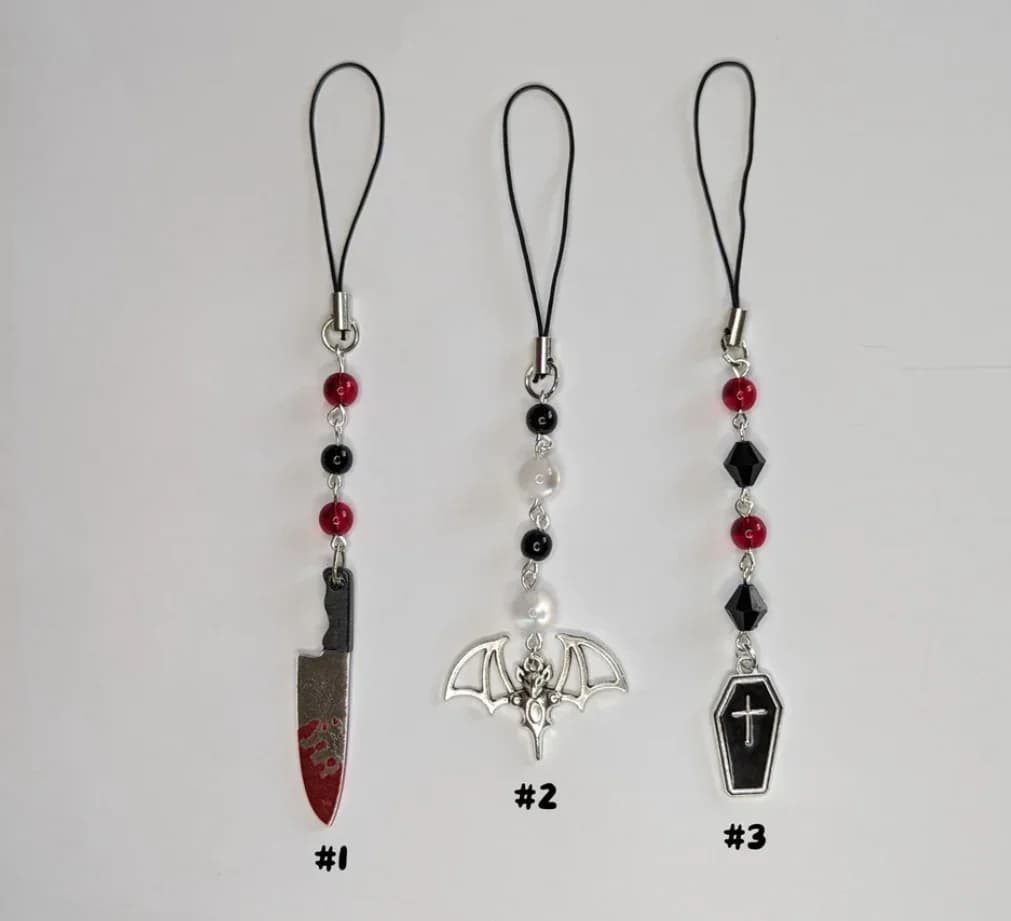 Halloween Gothic phone charms - pumpkin {Bearies} (halloween, spooky, pastel goth, grunge, y2k)