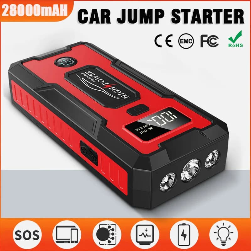 Power Bank Avviatore d'Emergenza per Auto, Caricabatterie Portatile per Veicoli, SUV e Camion