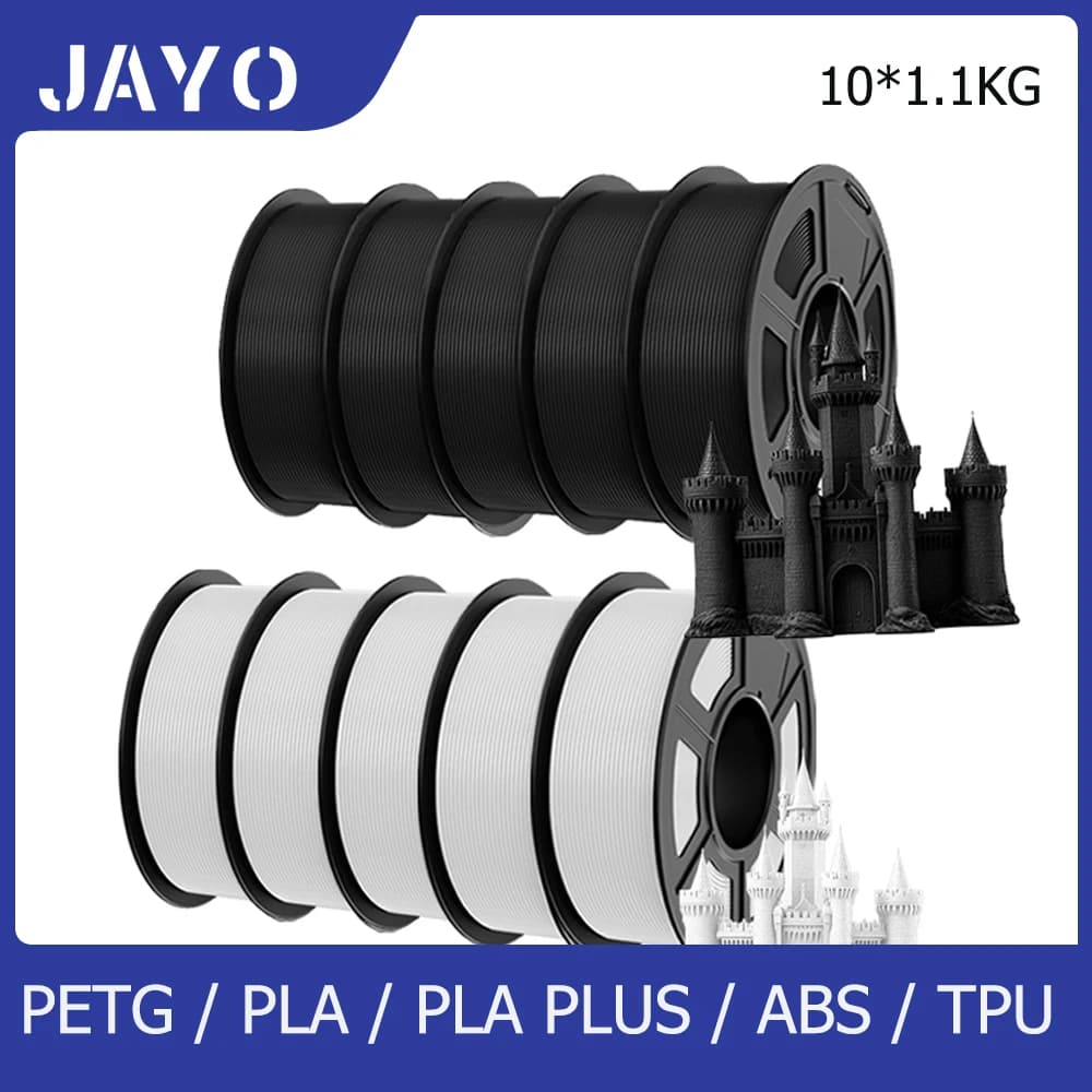 JAYO PETG/PLA Meta/PLA/PLA PLUS/ABS/TPU 10 Rolls 1.75mm for FDM 100% No bubbel 3D Printer parts FAI gift from you Fast delivery