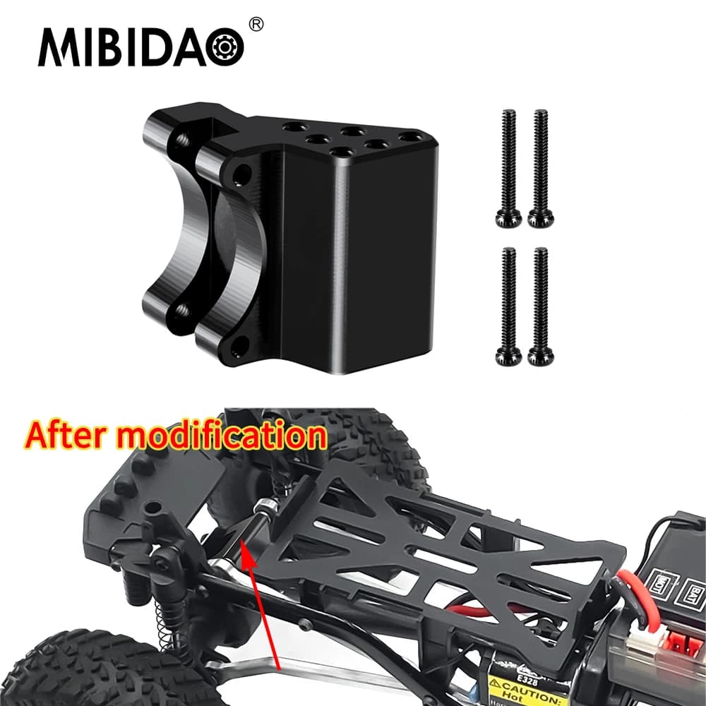 MIBIDAO regolabile in alluminio asse posteriore Truss supporto di collegamento superiore per Axial SCX24 Chevrolet Wrangler Gladiator Bronco 1/24 RC Car