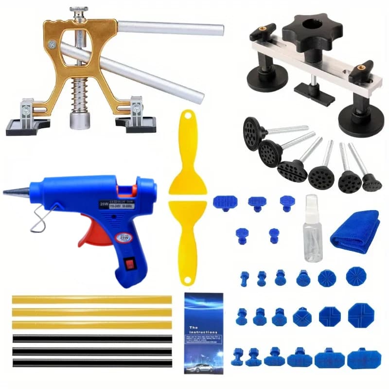 Kit di riparazione ammaccature per carrozzeria auto Estrattore di ammaccature per auto con estrattore di ammaccature dorate per la rimozione di ammaccature per carrozzeria automatica ammaccature minore e rimozione di ammaccature profonde