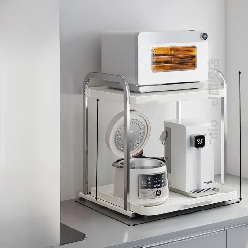 Extractable Support for Microwave and Air Fryer, Metal, Portable Design for Home Use on Worktop