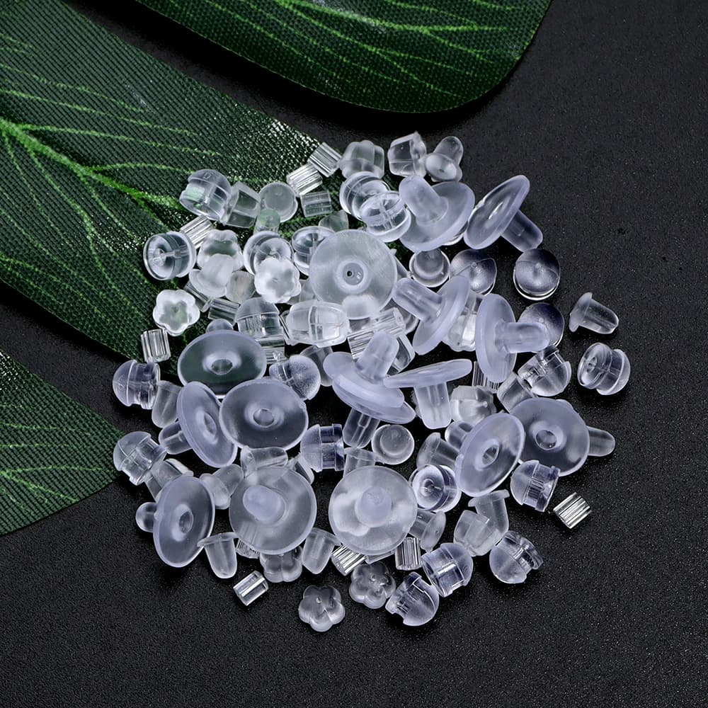 200/500Pcs Silicone Earring Back Stoppers Transparent Stud Earring Plugs For DIY Jewelry Making Earring Accessories