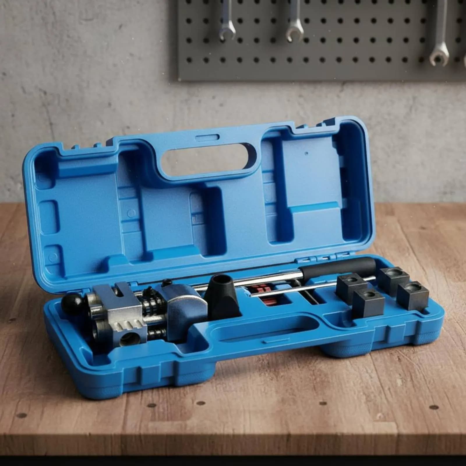 Kit di 8 Pezzi per Svasatura Tubi Freno, Configurazione a Torretta, Set di Utensili per Svasatura a 45 Gradi, Robusto con Scatola Portatile