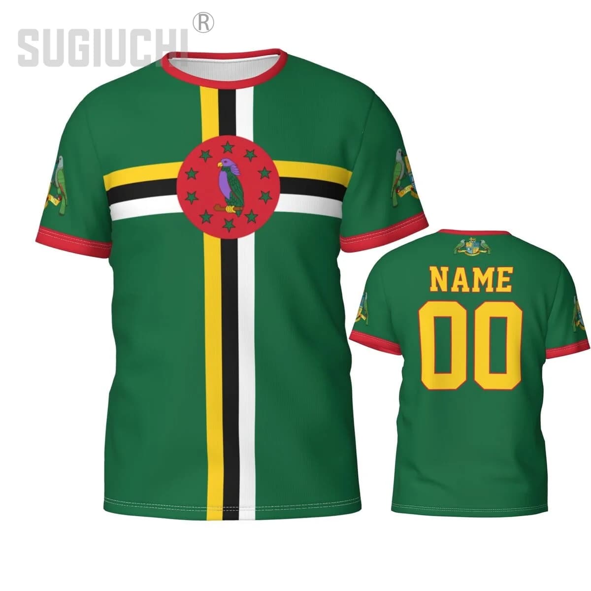 Nome personalizzato Numero Bandiera della Dominica Emblema T-shirt 3D per uomo Donna T-shirt Abbigliamento della squadra Calcio Tifosi di calcio T-shirt regalo