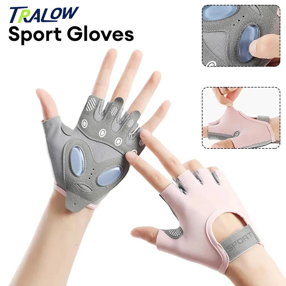 TRALOW Gym Gloves without fingers for lifting weights, light and breathable, for fitness, cycling, training, climbing and yoga