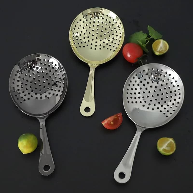 Bar Strainer 304 Stainless Steel Cocktail Strainer Spoon Bar Sprung Cocktail Shaker Fast Drain Julep Strainer Bar Tools