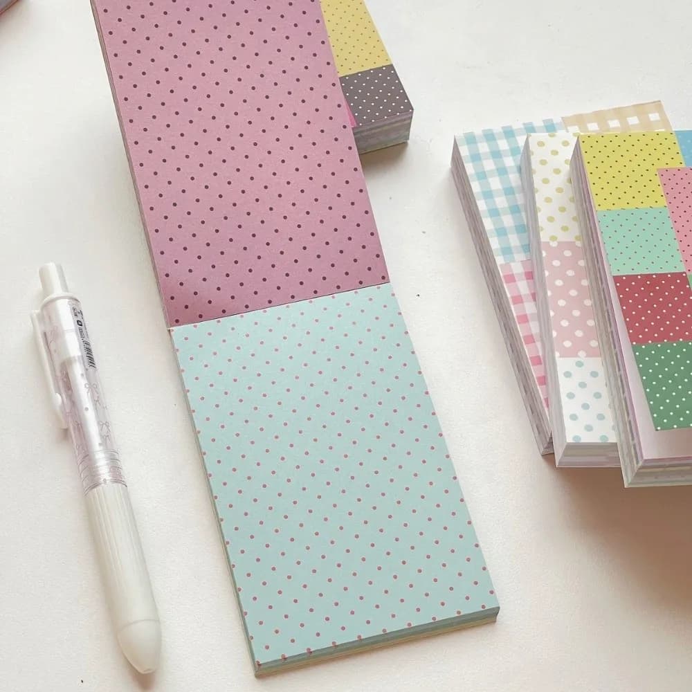 Nuovo Blocco Note a Pois M5, Foglietti Adesivi Colorati Fai-da-Te, Blocco per Appunti Non Adesivo per Scrapbooking