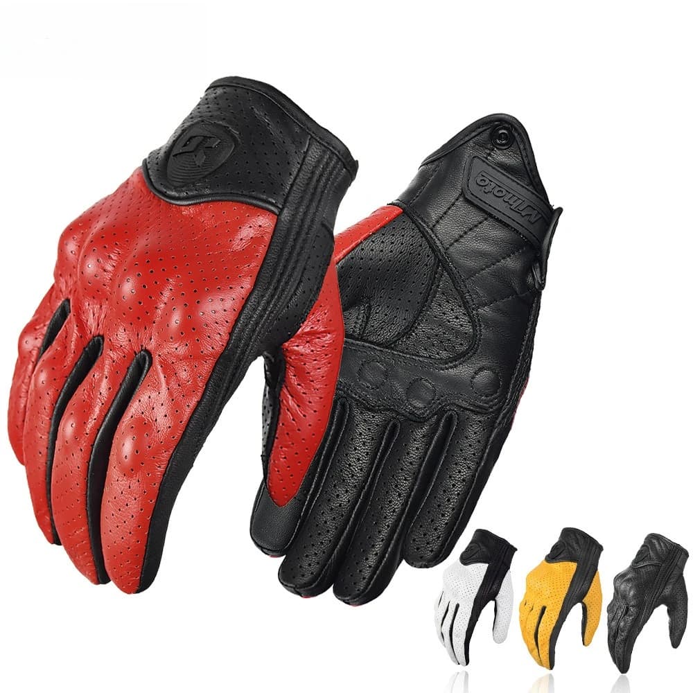 Motorcycle Gloves Motocross Gloves in summer leather Man Woman Retro Biker Cycling Motorcycle Biker Cycling Glove Mtb cycling in protected goat leather