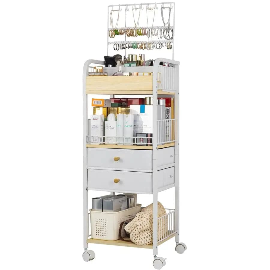 Organizer for Makeup, Earth Organizer for Cosmetics and Skin Care Products with Drawers, Organizers and Containers for Jewelry, Earrings and Necklaces, Vanity O