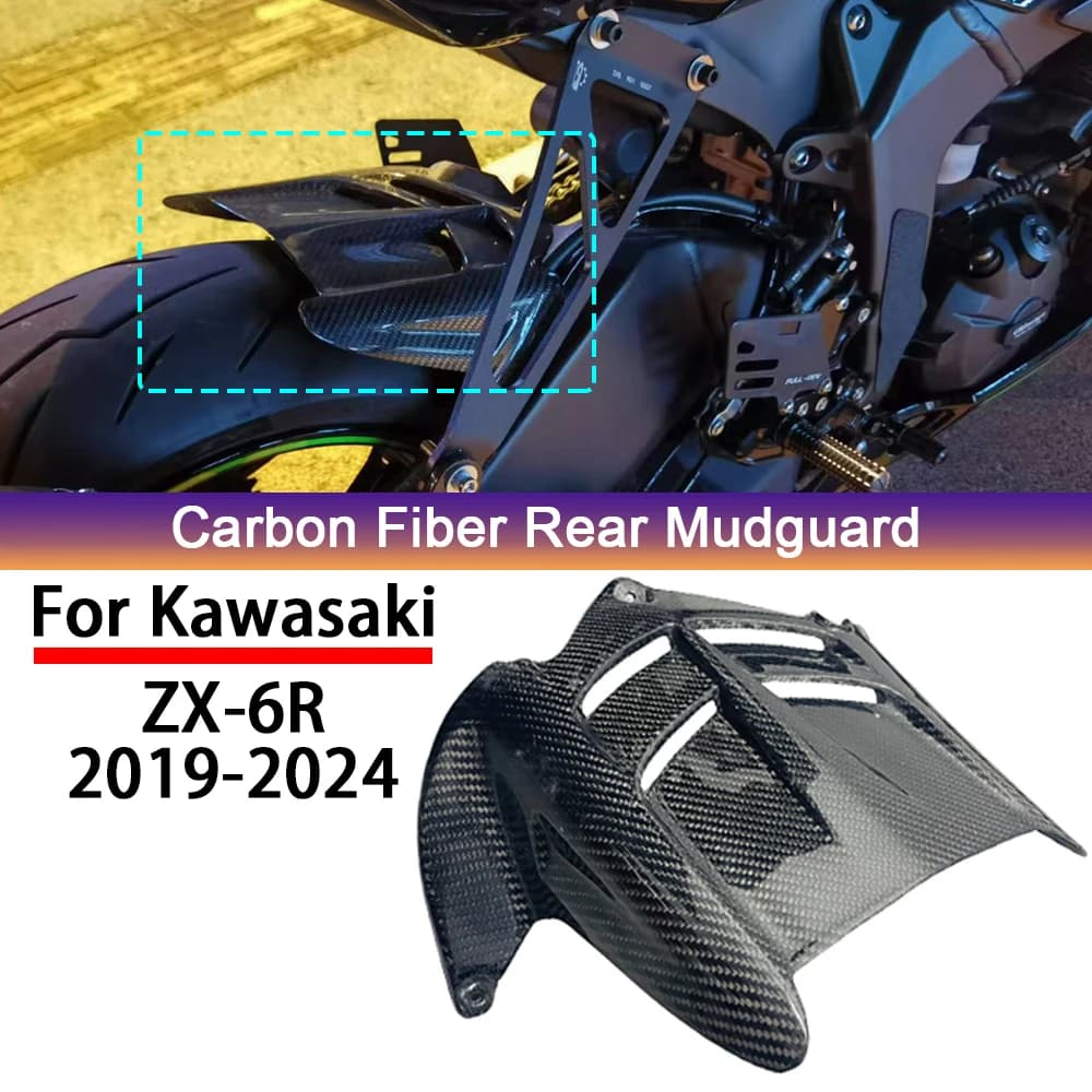 Per Kawasaki ZX6R 2019 2020 -2024 100% In Fibra di Carbonio Moto Parafango Posteriore Parafango Modificato Kit Carena