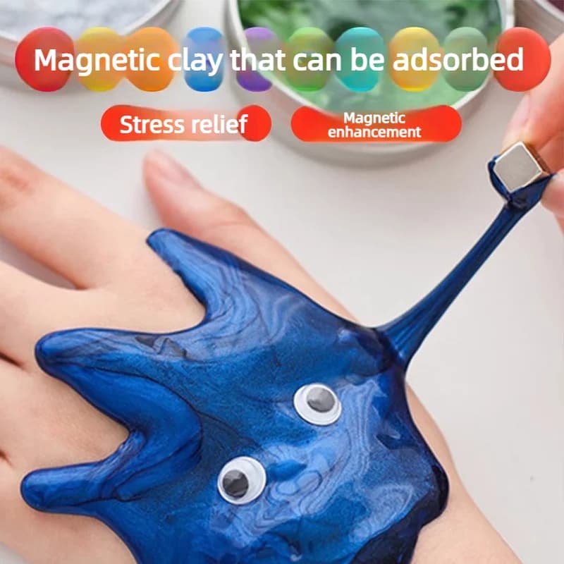 Set di slime magnetico in 2 pezzi | Strumento Antistress Magnetico in Slime | Gadget Premium per il Sollievo dallo Stress | Materiale Didattico per la Fisica