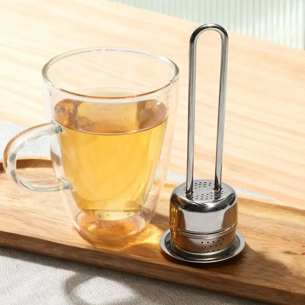 Stainless Steel Tea Infuser Extended Handle Reusable Herb Spice Filter Diffuser Fine Filter Easy Clean Loose Leaf Tea Strainer