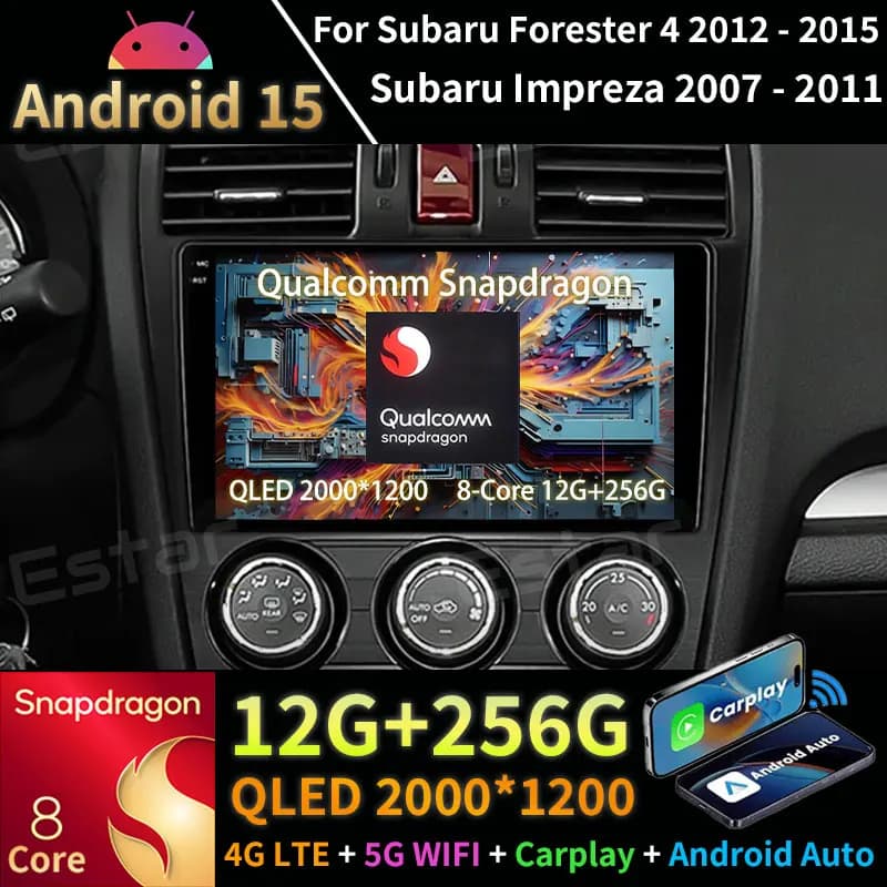 Android 15 Autoradio Per Subaru Forester 4 SJ 2012 - 2015 Per Subaru Impreza GH GE 2007 - 2011 Navi GPS Lettore Multimediale Video