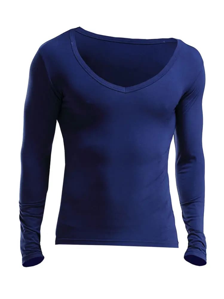 Collo basso da uomo, ampio scollo a V, camicia autunnale calda, strato base monopezzo, maglione di cotone, top sottile, biancheria intima
