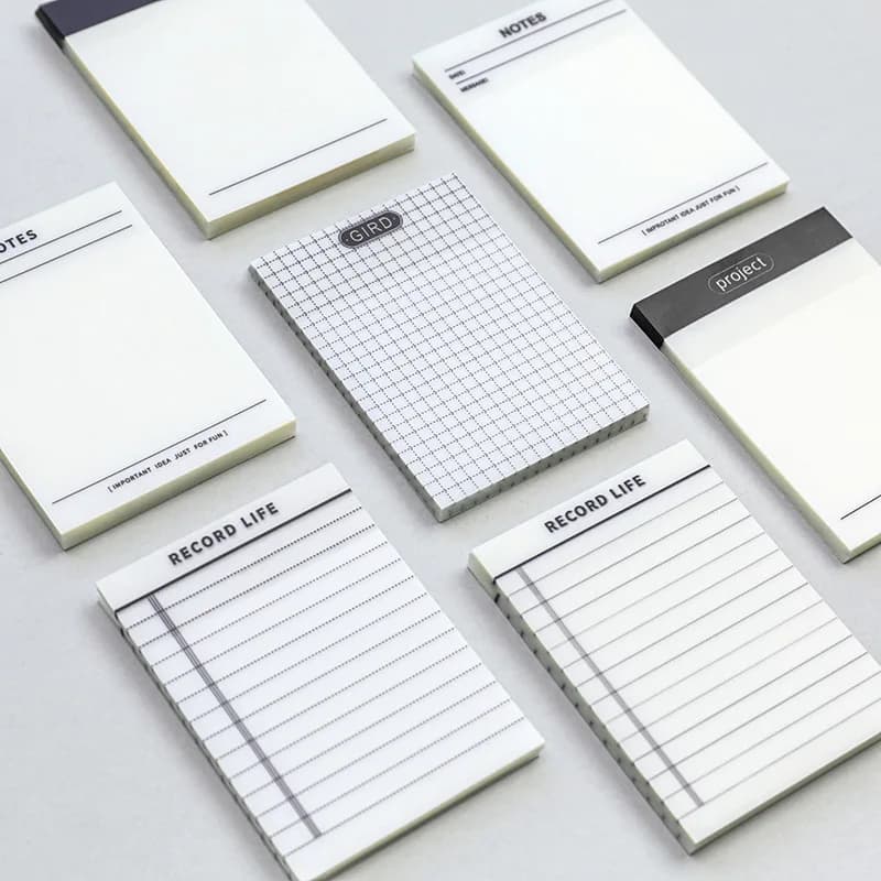 50 fogli griglia vuota blocchi Note appiccicosi trasparenti promemoria autoadesivo impermeabile blocco Note forniture per ufficio scolastico pianificatore di cancelleria