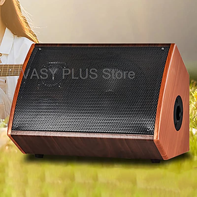 120W Portable Speakers 5.0 Bluetooth Sound Box Wooden Guitar Amp With DSP 3 Way Audio 7200mAh Battery For Outdoor Karaoke Live