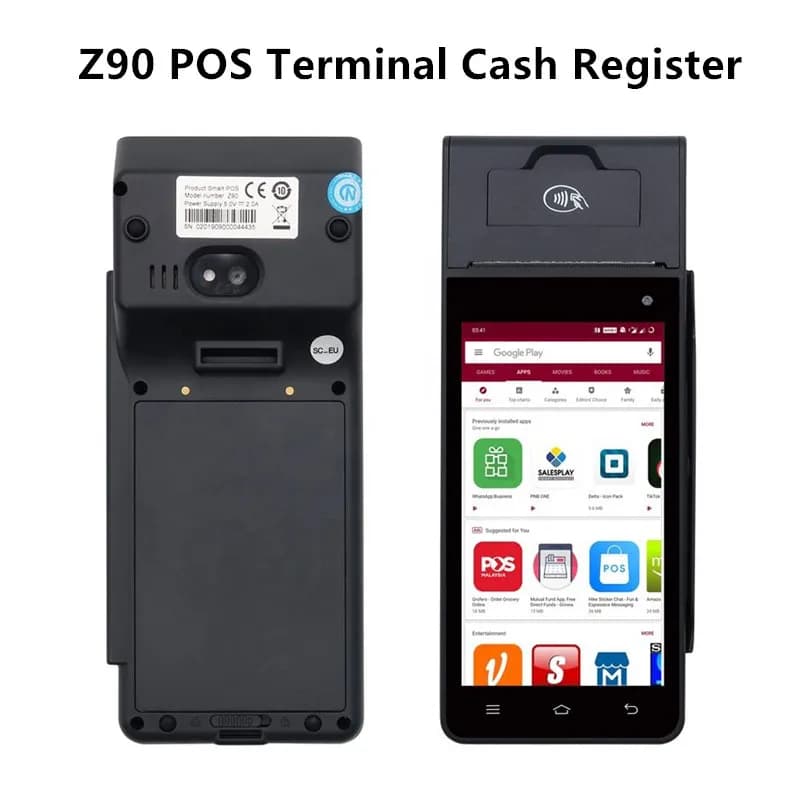Android 12.0 POS terminal mobile payment cash register with card reader NFC GPS WIFI Bluetooth scanner 58mm thermal printer