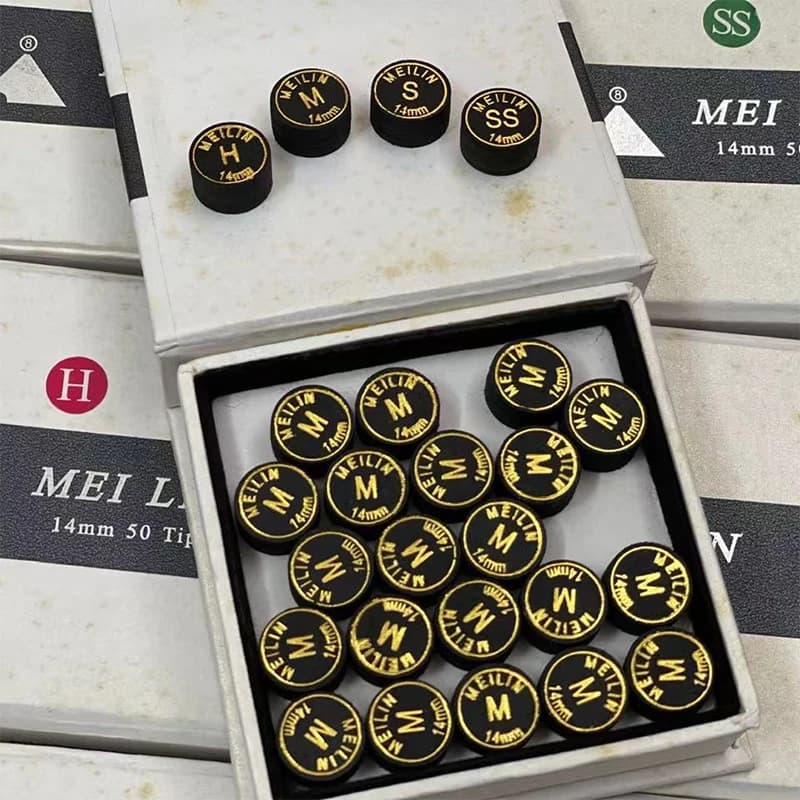 【W】1 pz/Lotto Punta per Stecca da Biliardo Giapponese di Qualità 14mm in Pelle di Maiale a 9 Strati per Snooker