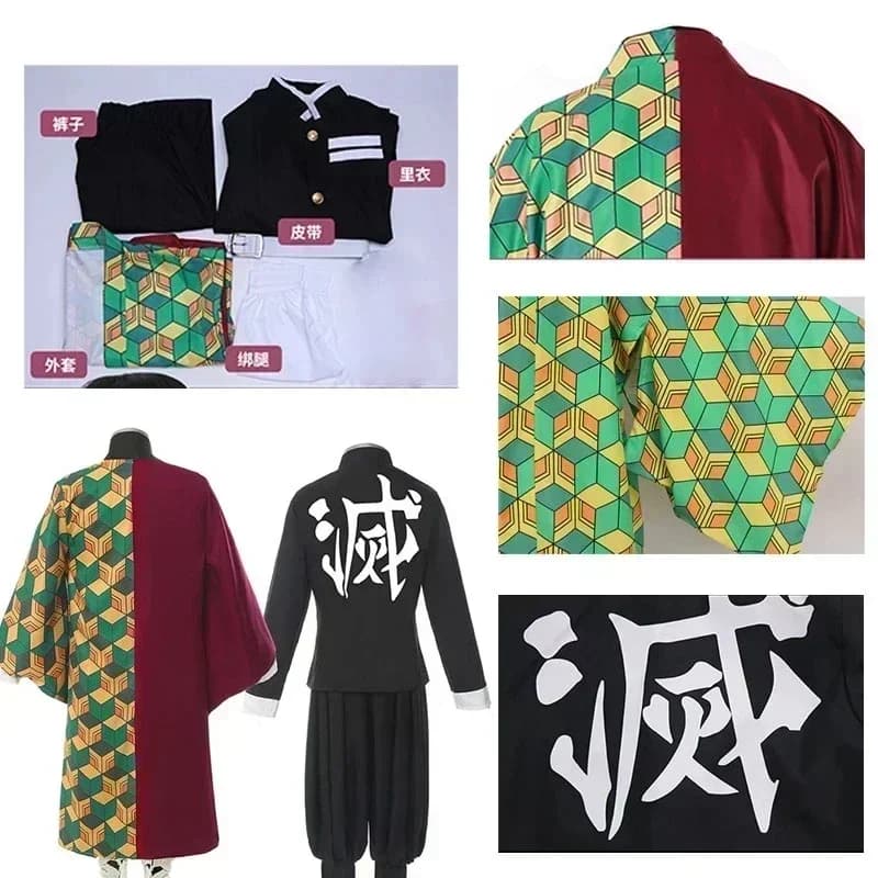 2025 Halloween Anime Demon Slayer Tomioka Giyuu Costume Cosplay Accessori Uniformi del vestito Kimetsu No Yaiba Costumi Parrucca
