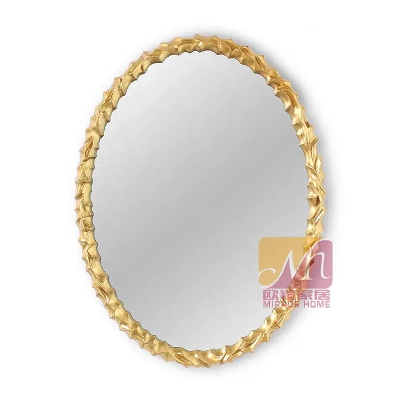 Specchio da bagno ovale americano Specchio per trucco di lusso leggero Specchio per decorazione d'ingresso appeso a parete champagne