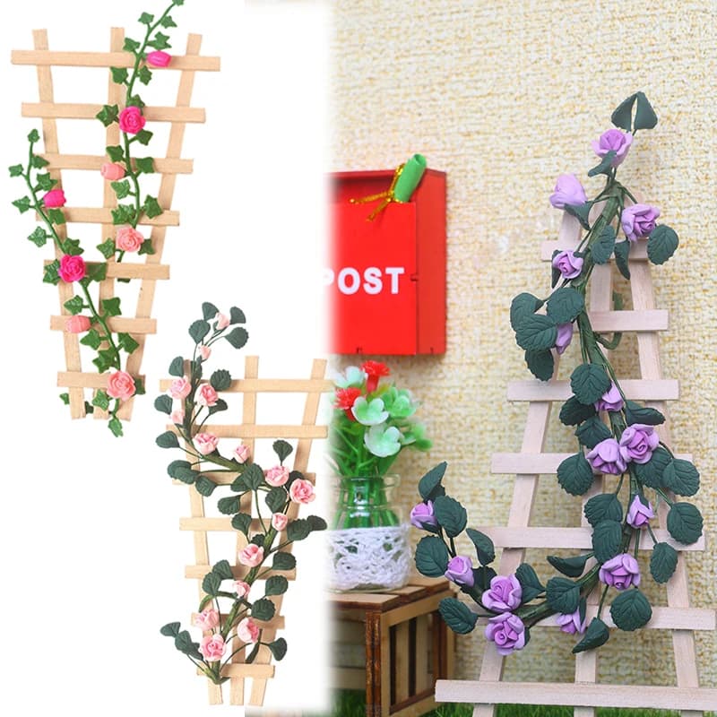 1:12 Casa delle bambole in miniatura Supporto per fiori Piante e fiori Mobili per viti Modello per la casa Decorazione Accessori per casa delle bambole giocattolo
