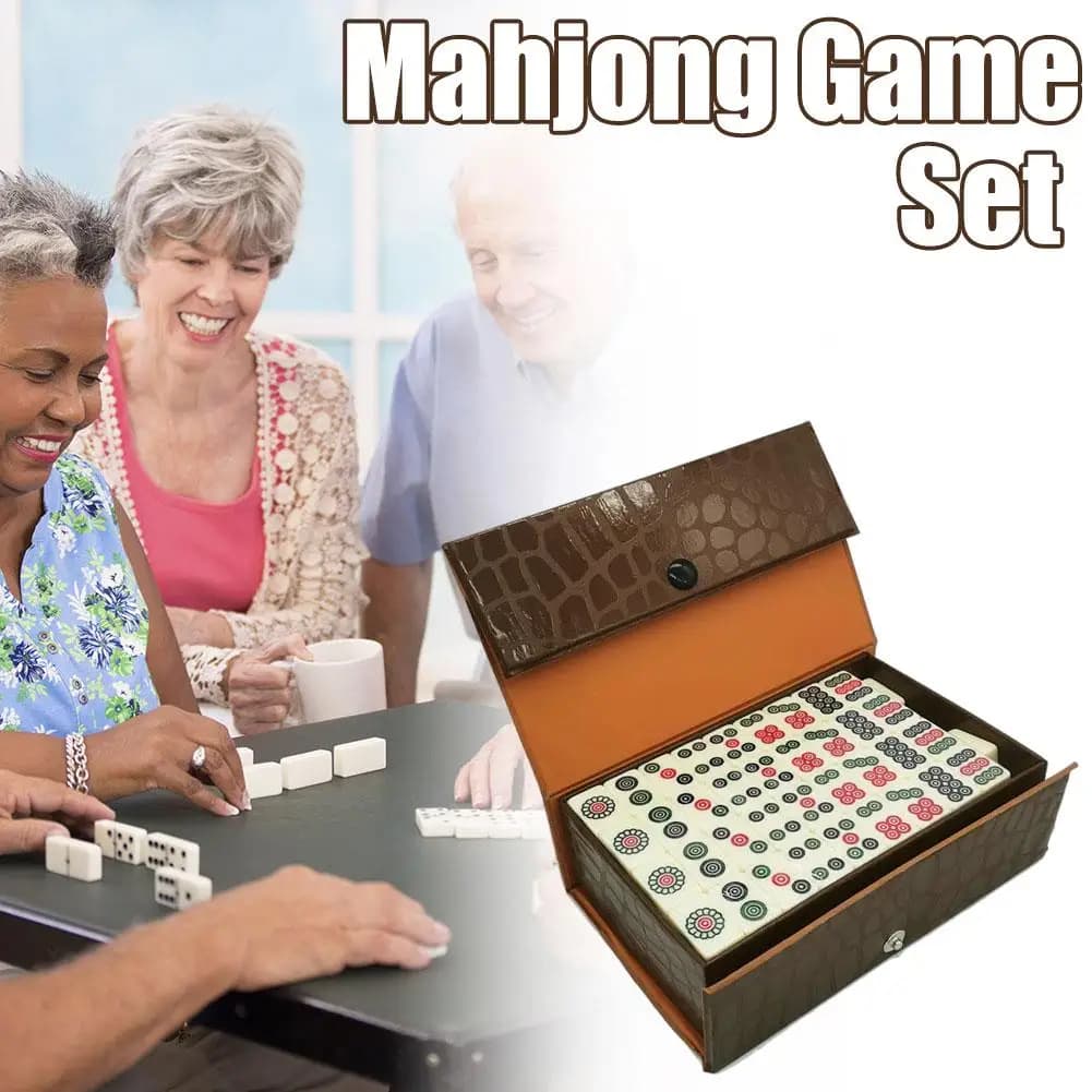 Mini Set Mahjong 20mm Portatile da Viaggio, per Dormitorio e Casa, Gioco Mahjong Compatto per Prevenire la Demenza Senile