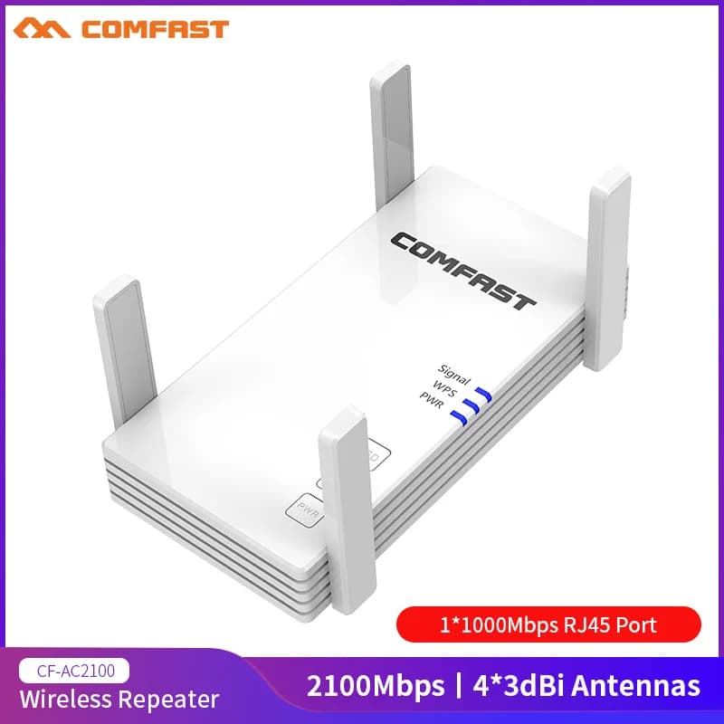Comfast AC1200/AC2100 Dual-Band 2.4 e 5.8GHz Potente ripetitore WiFi Gamma di segnale completa Booster Home Wireless Extender/AP/Router