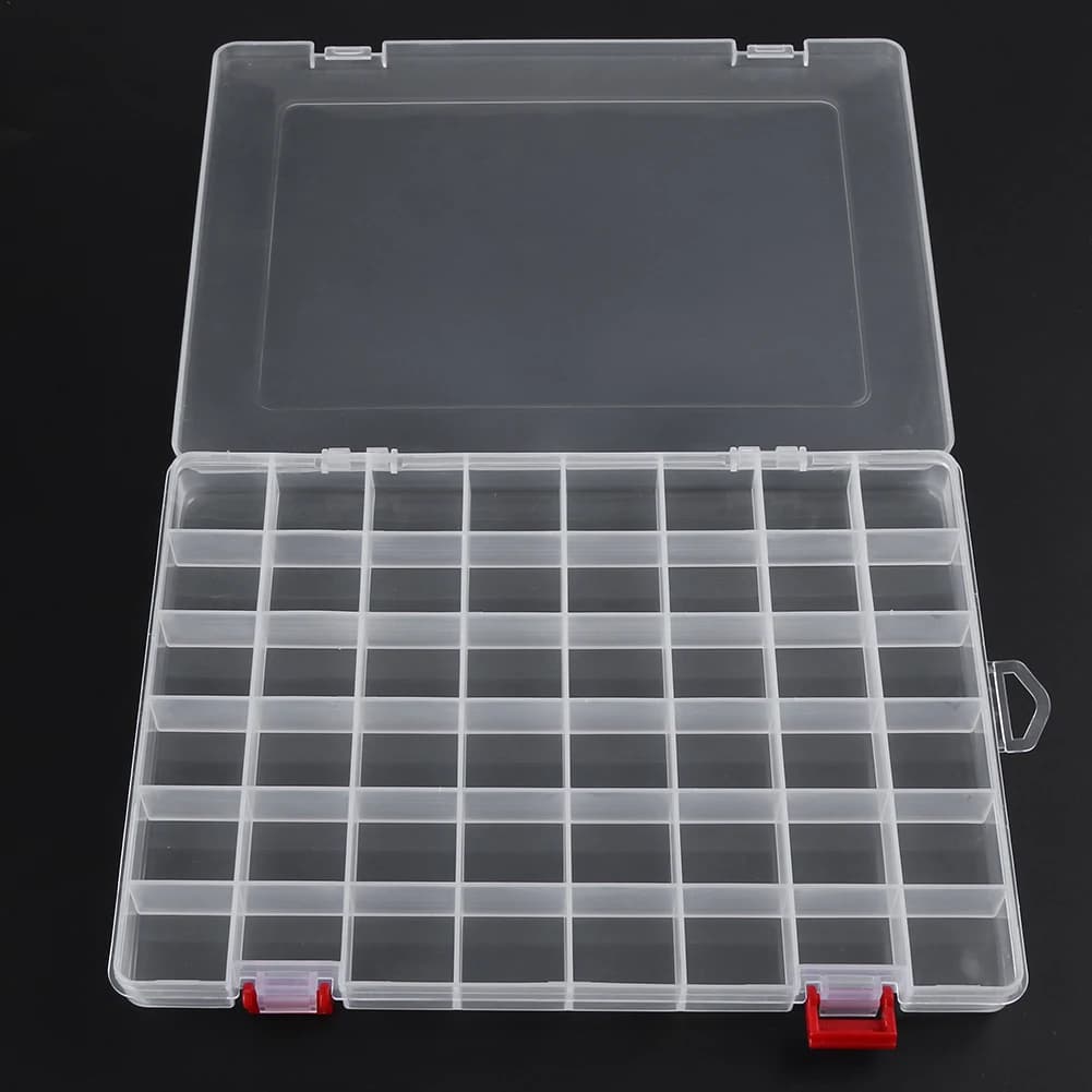 1/2PCS 48-Scomparti Trasparente Scatola di Richiamo di Pesca Scatola di Attrezzi di Plastica PP Gioielli Orecchino Perlina Vite Contenitore Accessori Per la Pesca