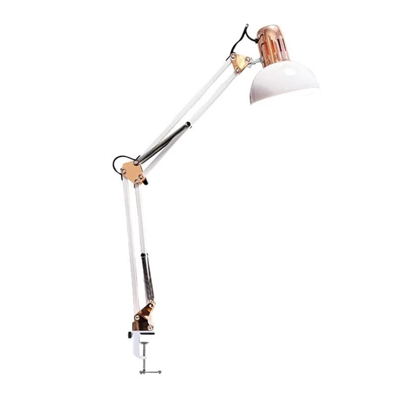 BMBY-EU Plug E27 Bulb Led Desk Lamp With Clamp And Adjustable Swing Arm- Ideal For Rooms, Offices& Study Lighting