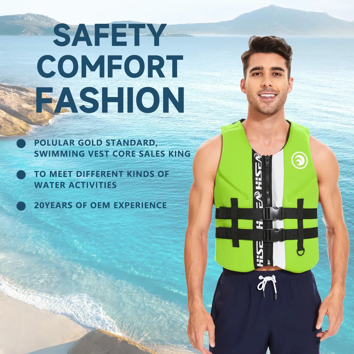 Giubbotto di Salvataggio Professionale in Schiuma EPE per Adulti, Gilet Galleggiante per Snorkeling e Immersioni, Perfetto per Surf e Drifting