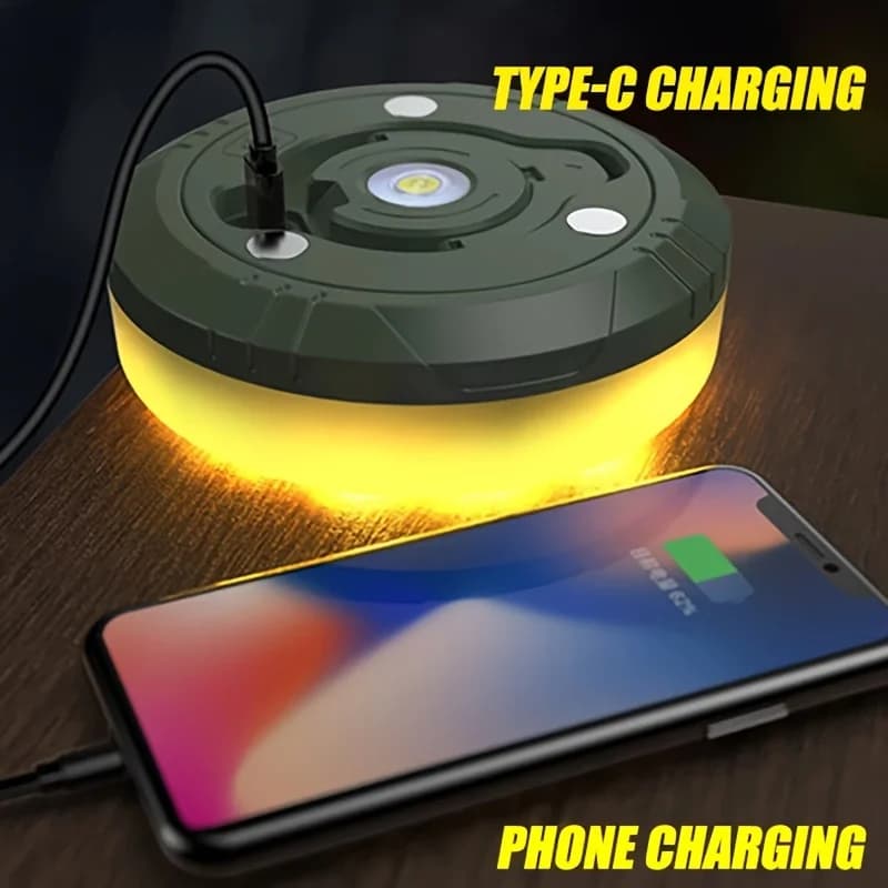 Lampada LED Portatile D5 Ricaricabile, Luci a Stringa da Campeggio 10M (32.8FT), 2 in 1 con Ripiegamento Rapido, Luce per Tenda con 5 Modalità di Illuminazione