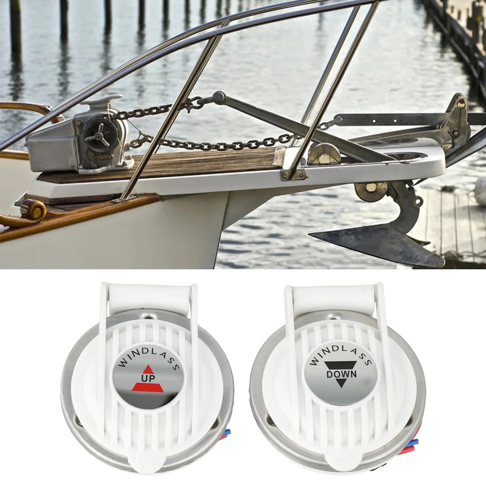 Compatible With 12V 24V Windlass Boat Anchor Windlass Quick Connect Wiring Composite Plastic Material Glass-Reinforced Polyester