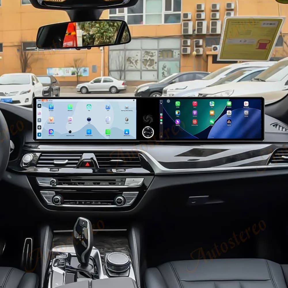 Doppio Schermo Android14 ID9 Autoradio Carplay Schermo Per BMW 6 6GT M6 G32 2017 2018 2019 Lettore Multimediale di Navigazione GPS Cuffie