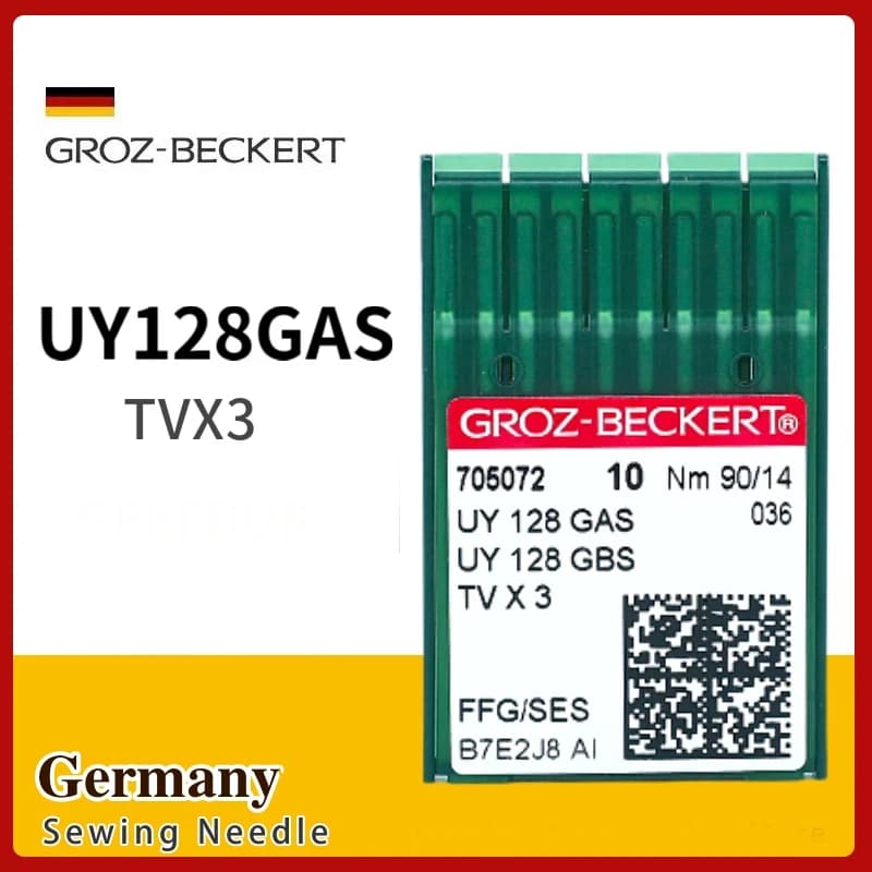 Aghi UXY128 GAS GBS di marca tedesca Groz-Beckert JOJOSEW TVX3 NM90/14 per macchine da cucire industriali per asola e bottoni.