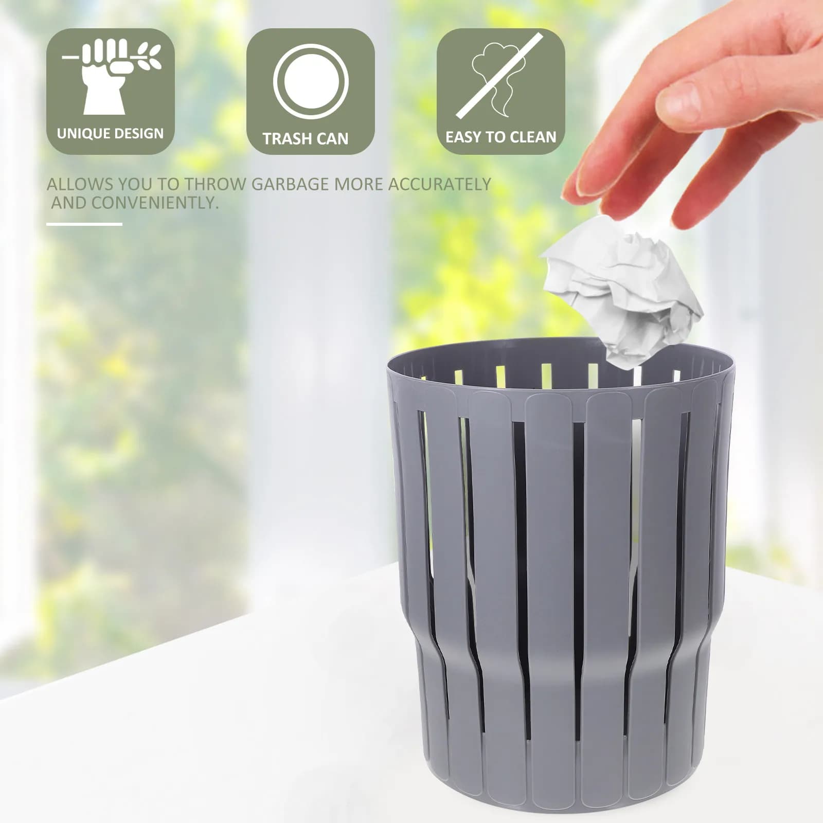 Cestino per rifiuti senza coperchio, per bagno, camera da letto, ufficio, cucina, cestino per rifiuti in plastica, secchio portatile piccolo