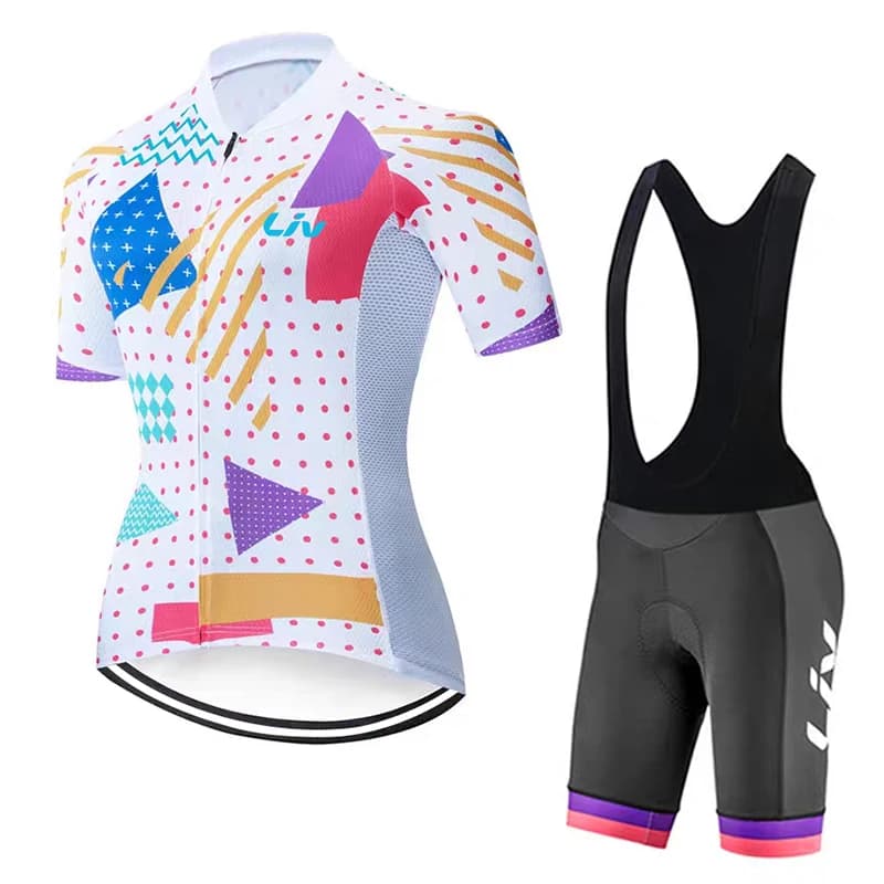LIV women's cycling sports cedar suit summer cycling top cycling pants sponge cushion cycling bib quick drying cycling jersey