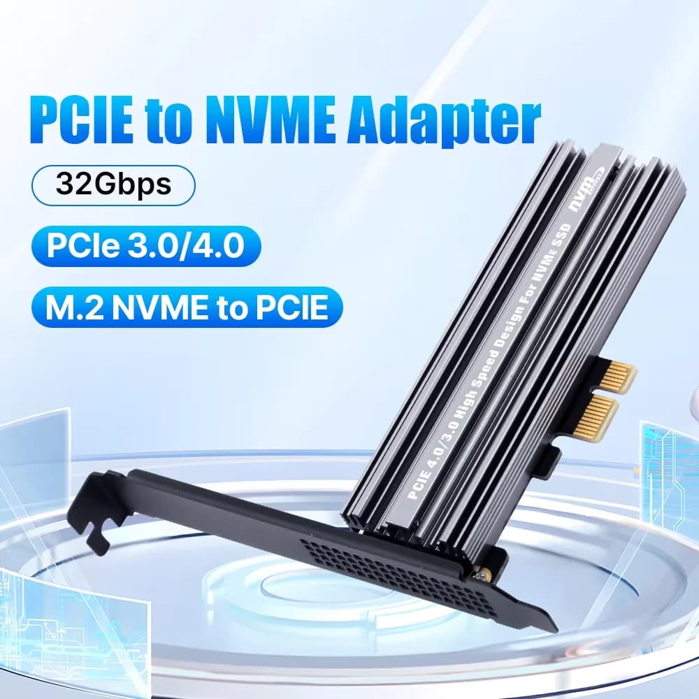 Adattatore SSD NVMe M.2 fenvi a PCIe 4.0 3.0 con dissipatore in alluminio 32Gbps B&M Key, scheda di espansione PCIe x1 x4 x8 x16 per PC desktop