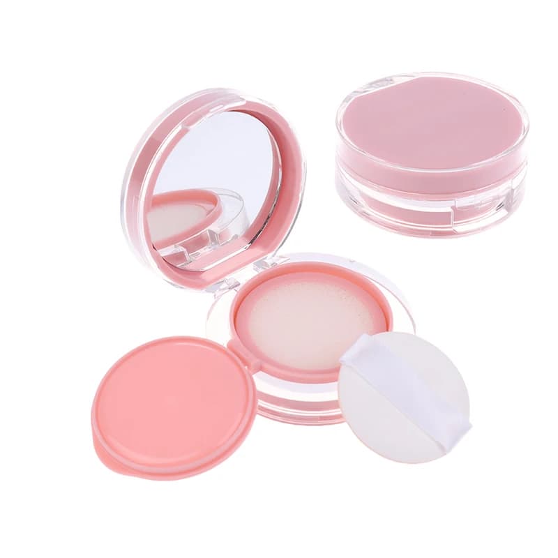 Pink Mini Air Cushion Foundation DIY Box Empty Puff Box With Mirror For BB Cream Cosmetic Container Makeup Case Skin Care