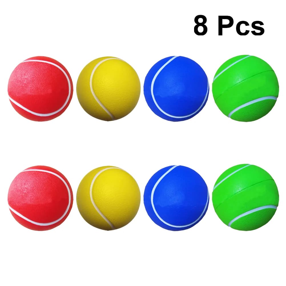8 palline da tennis solide, materiale PU durevole, giocattolo da allenamento di lunga durata, divertimento per la famiglia, pratica giovanile, accessori da tennis, racchetta