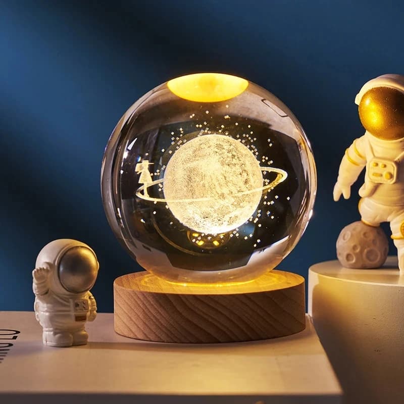 3D Crystal Planet Crystal Solar System Engraved To Laser Globe Astronomy Gift Birthday Ball Glass Home Decoration