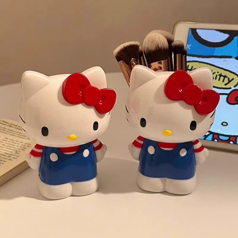 Portapenne Creativo Hello Kitty, Scatola Portapenne Cartoon Sanrio Anime, Contenitore da Scrivania, Astuccio per Studenti, Contenitore per Pennelli da Trucco