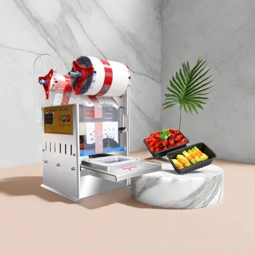 Macchina Sigillatrice per Contenitori Alimentari e Vaschette in Plastica per Asporto - Ideale per la Conservazione degli Alimenti Freschi